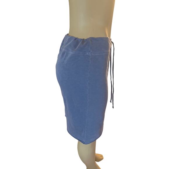 Women 3 L Sundry Blue Drawstring Sweat Skirt Pull-On Raw Asymmetrical Hem - Picture 5 of 6